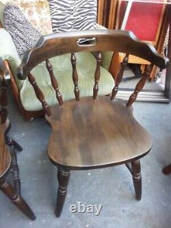 Vintage retro antique wooden curved kitchen dining cafe pub chairs mid century