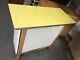 Vintage Retro Antique Wooden Kitchen Dining Storage Table Yellow Formica 50s 60s