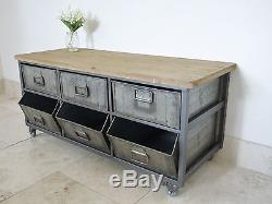 Vintage retro industrial drawer cabinet unit