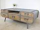 Vintage Retro Industrial Style Coffee Table (drawers On Both Sides!)