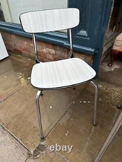 Vintage, retro kitchen table, 2 chairs & stool, tavo Belgium, Formica, chrome