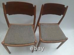 Vintage retro mid century Danish wooden kitchen dining cafe pub chairs x 5 60s