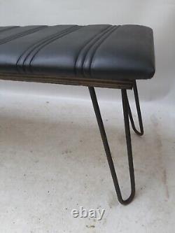 Vintage retro mid century kitchen dining cafe wooden MCM chair bench seat