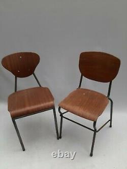 Vintage retro mid century kitchen dining chair Danish 50s 60s wood metal desk