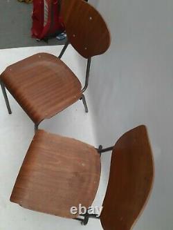 Vintage retro mid century kitchen dining chair Danish 50s 60s wood metal desk