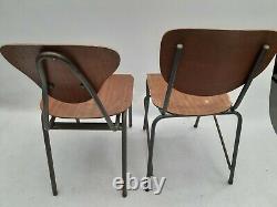 Vintage retro mid century kitchen dining chair Danish 50s 60s wood metal desk