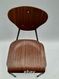 Vintage retro mid century kitchen dining chair Danish 50s 60s wood metal desk