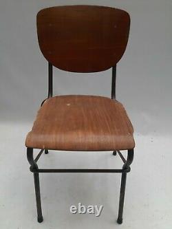 Vintage retro mid century kitchen dining chair Danish 50s 60s wood metal desk