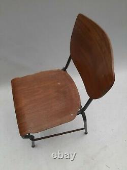 Vintage retro mid century kitchen dining chair Danish 50s 60s wood metal desk