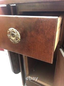 Vintage retro mid century modern Folding Extending Kitchen Dining Table Cabinet