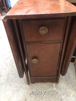 Vintage retro mid century modern Folding Extending Kitchen Dining Table Cabinet