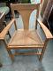 Vintage Retro Mid Century Modern Wooden Kitchen Dining Chair Arms Rattan Seat