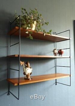 Vintage retro mid century string shelf shelving Strinning Tomado Ladderax style