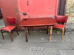 Vintage retro mid century wooden MCM kitchen dining table pub work desk