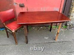 Vintage retro mid century wooden MCM kitchen dining table pub work desk