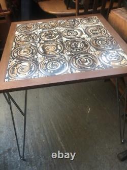 Vintage retro mid century wooden Teak Tiled kitchen table work office desk MCM