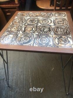 Vintage retro mid century wooden Teak Tiled kitchen table work office desk MCM