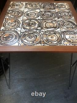 Vintage retro mid century wooden Teak Tiled kitchen table work office desk MCM