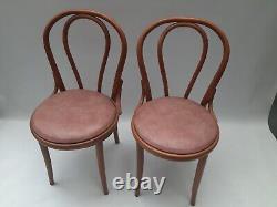 Vintage retro mid century wooden bentwood kitchen dining chairs cafe Thonet x 2