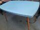 Vintage Retro Mid Century Wooden Blue Formica Kitchen Table Work Office Desk Mcm