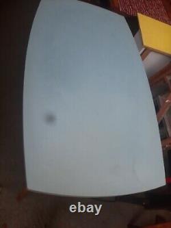 Vintage retro mid century wooden blue formica kitchen table work office desk MCM