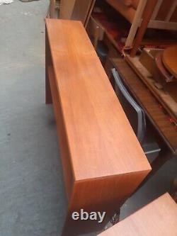 Vintage retro mid century wooden slim hallway kitchen cabinet book case shelves