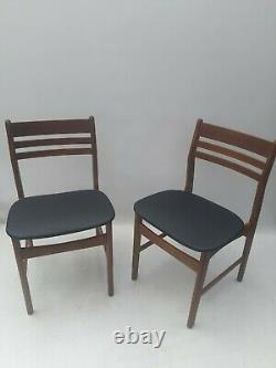 Vintage retro mid century wooden teak Danish kitchen dining chairs x 2 60s 70s