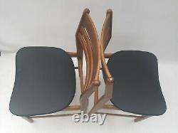 Vintage retro mid century wooden teak Danish kitchen dining chairs x 2 60s 70s