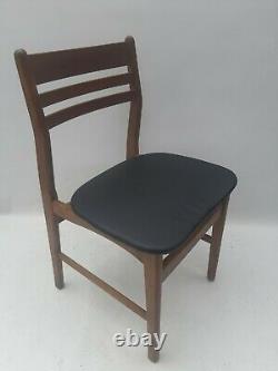 Vintage retro mid century wooden teak Danish kitchen dining chairs x 2 60s 70s