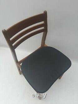 Vintage retro mid century wooden teak Danish kitchen dining chairs x 2 60s 70s