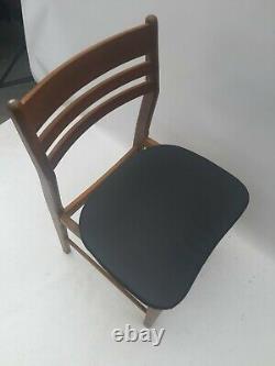 Vintage retro mid century wooden teak Danish kitchen dining chairs x 2 60s 70s