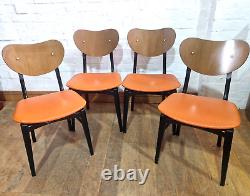 Vintage retro set of 4 kitchen dining chairs