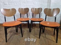 Vintage retro set of 4 kitchen dining chairs