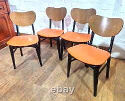 Vintage retro set of 4 kitchen dining chairs