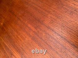 Vintage retro teak wood mid century wooden kitchen dining table oval Danish