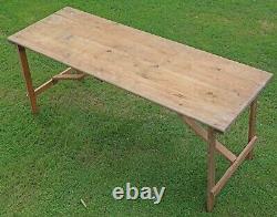 Vintage retro trestle kitchen refectory garden dining table 6