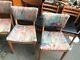 Vintage Retro Wood Fabric Kitchen Dining Cafe Chairs Mid Century 4 Reupholstery