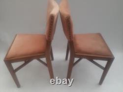 Vintage retro wooded pink velvet kitchen dining cafe chairs mid century MCM x 3