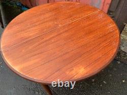 Vintage retro wooden round G plan kitchen dining table 60s 70s mid century MCM