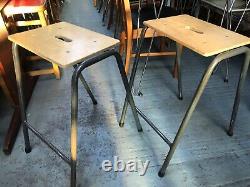 Vintage retro wooden stacking industrial kitchen dining cafe stool mid century 4