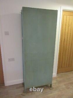 Vintage shabby chic tall pale blue wooden kitchen bedroom linen cupboard cabinet