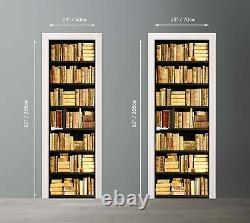 Vintage shelves with books Door mural Cover Bookcase Peel and Stick 3d Decal