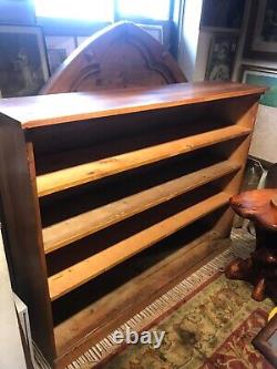Vintage solid oak large bookcase library home heavy office furniture books, home