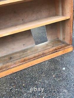 Vintage solid oak large bookcase library home heavy office furniture books, home
