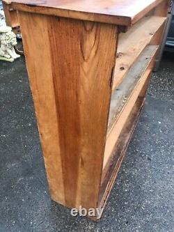Vintage solid oak large bookcase library home heavy office furniture books, home
