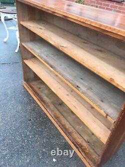 Vintage solid oak large bookcase library home heavy office furniture books, home