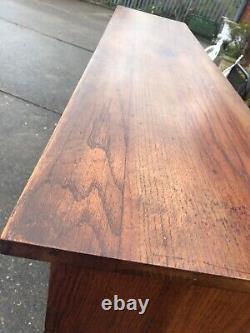 Vintage solid oak large bookcase library home heavy office furniture books, home