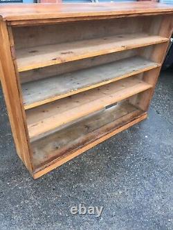 Vintage solid oak large bookcase library home heavy office furniture books, home