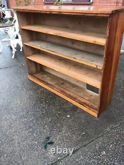 Vintage solid oak large bookcase library home heavy office furniture books, home