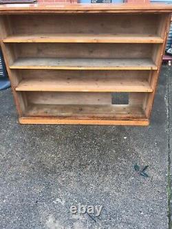 Vintage solid oak large bookcase library home heavy office furniture books, home